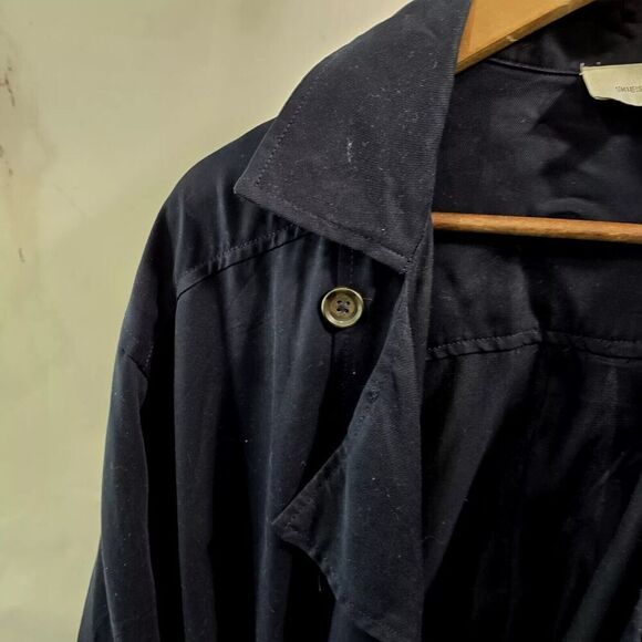 Skies Are Blue Jacket Womens XS Navy Safari Utility Chore Open Front Tencel - Picture 2 of 13